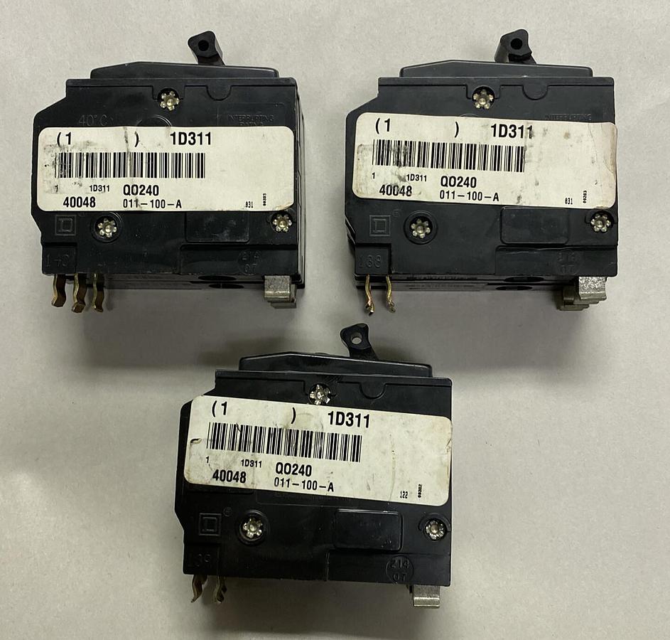 SQUARE D,QO240,MINIATURE CIRCUIT BREAKER 40A 120/240V 2P LOT OF 3 NOS