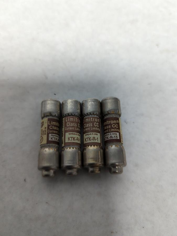 COOPER BUSSMANN,KTK-R-15,LIMITRON 15 AMP FUSE LOT OF 4 NOS