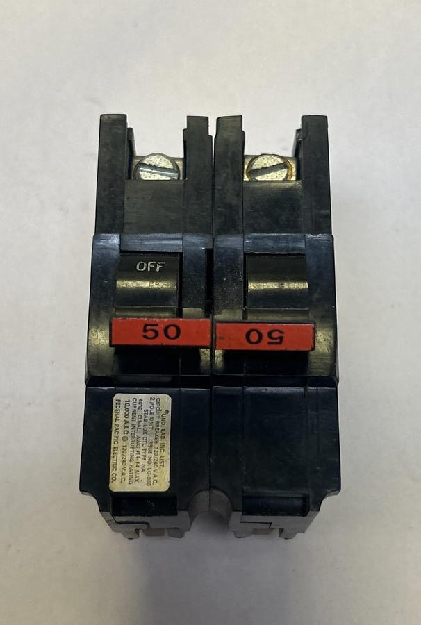 Used FEDERAL PACIFIC,NA250,CIRCUIT BREAKER 50A 120/240V 2P