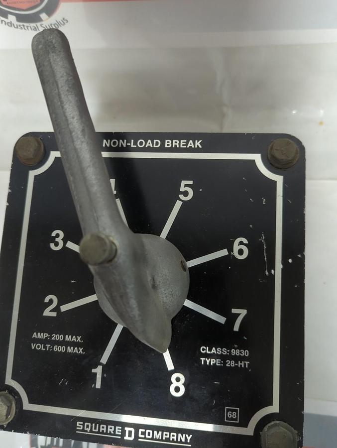 Used SQUARE D,9830-28-HT,NON-LOAD BREAK SWITCH 200 AMP 600V PRE-OWNED