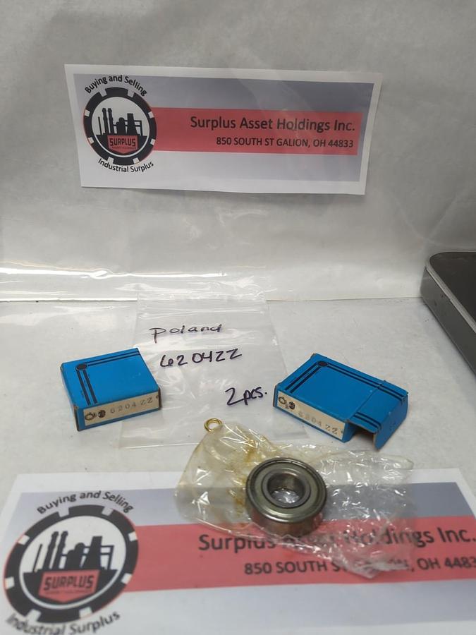 POLAND,6204ZZ,DOUBLE SHIELDED DEEP GROOVE BALL BEARING LOT OF 2 NOS