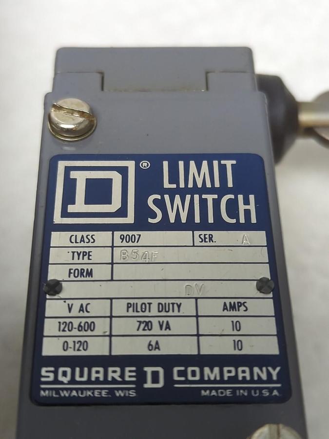 SQUARE D,B54F,TURRET HEAD LIMIT SWITCH CLASS 9007 SERIES A NOS