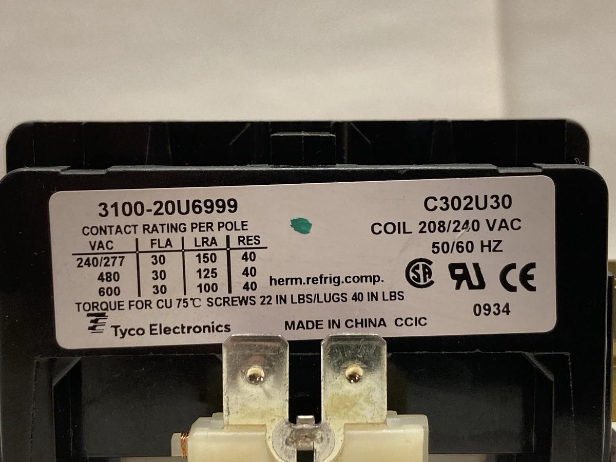 Tyco Electronics,3100-20U6999,Contactor 208/240Vac 50/60Hz