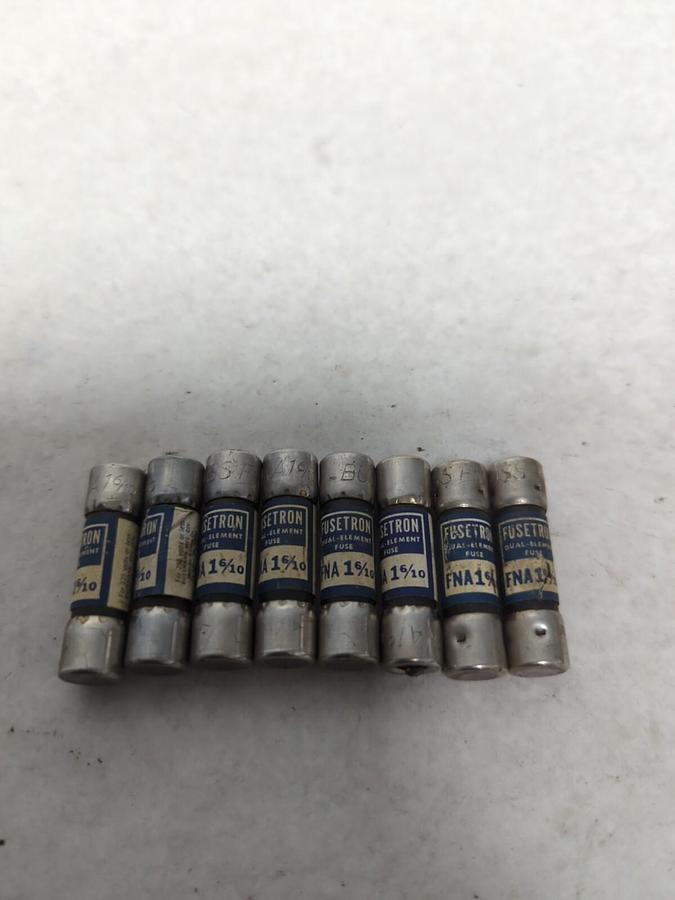 Used COOPER BUSSMANN,FNA-1-6/10,FUSETRON 1-6/10 AMP FUSE LOT OF 8 PRE-OWNED