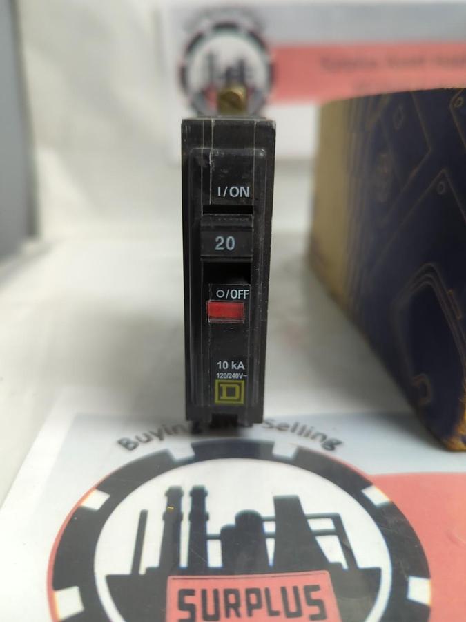 SQUARE D,QOB120,BOLT-ON CIRCUIT BREAKER 1-POLE 20 AMP PACK OF 6 NOS