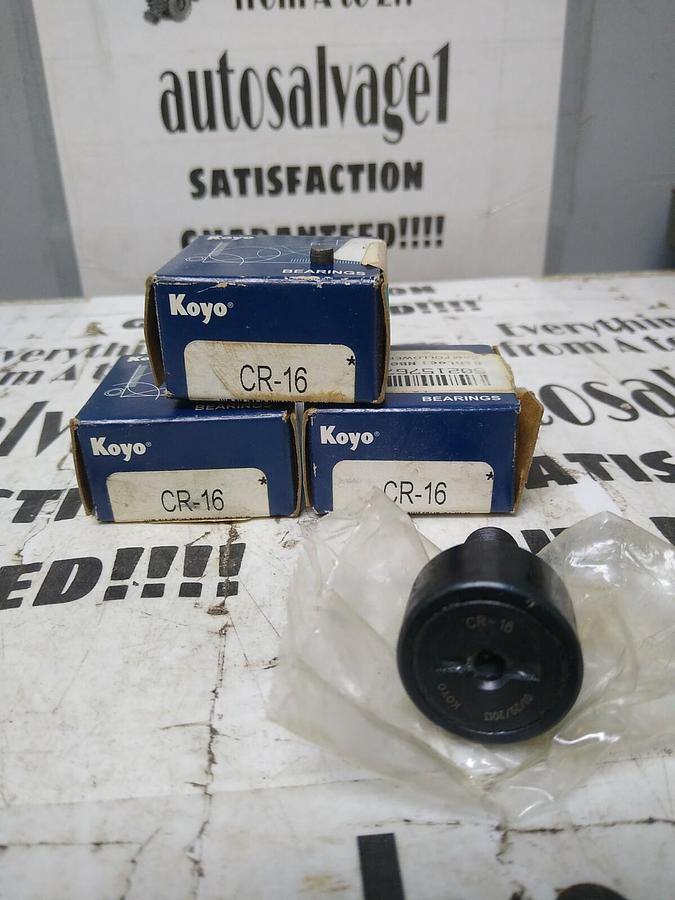 KOYO,CR-16,FLAT CAM FOLLOWER -SLOTTED HEAD 1" DI .625" WIDTH LOT OF 3 NOS