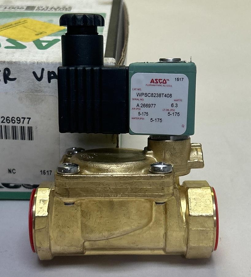 Used ASCO,WPSC8238T408,SOLENOID VALVE 2W 120V 3/4INCH NEW
