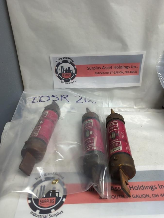 Used LITTELFUSE,IDSR200,INDICATOR 200 AMP FUSE LOT OF 3 PRE-OWNED