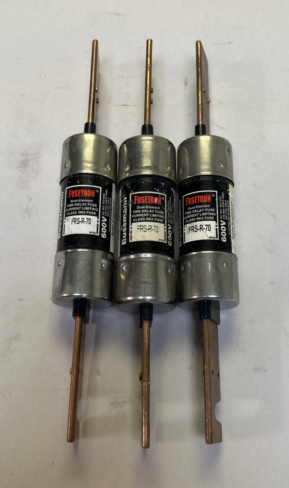 Used COOPER BUSSMANN,FRS-R-70,FUSETRON FUSE 70A 600V LOT OF 3