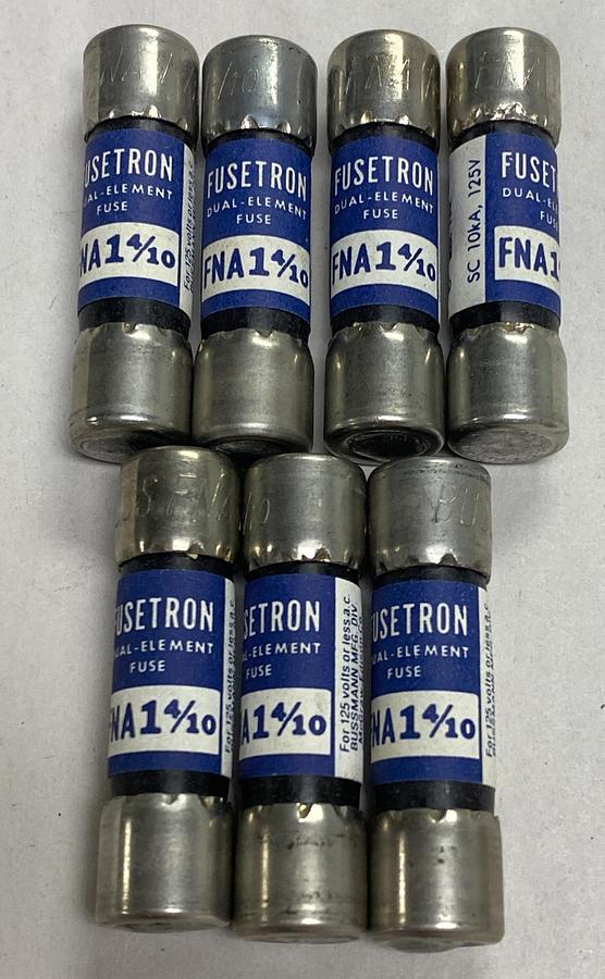 Cooper Bussmann,FNA-1-4/10,Fusetron Lot Of 7 NOS