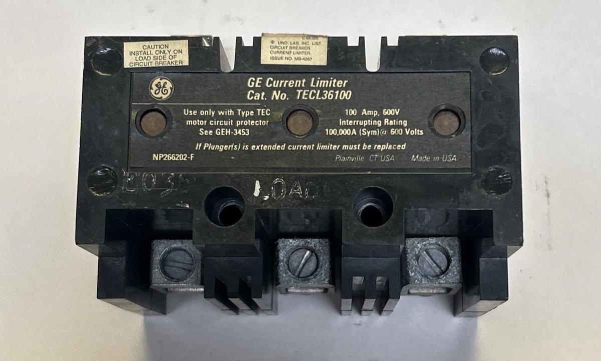 Used GENERAL ELECTRIC,TECL36100,CURRENT LIMITER 100A 600V 3P