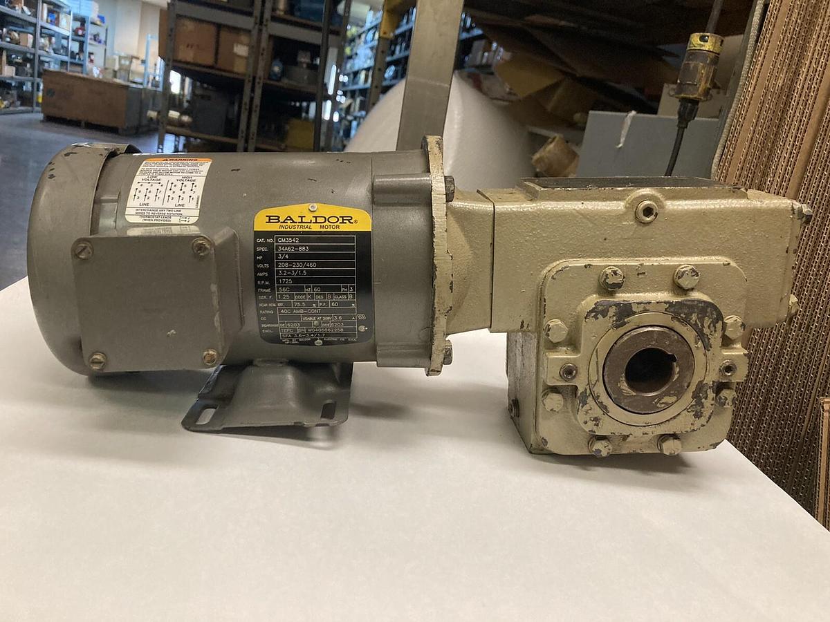 Used Winsmith,924MDSS3119GFA,Gear Reducer with Baldor CM3542 3/4HP Motor 1725 RPM