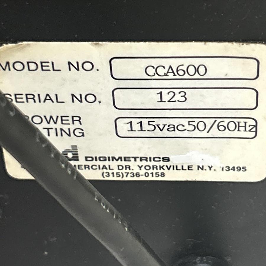 Used DIGIMETRICS,CCA600,CABLE CONDITION ANALYZER