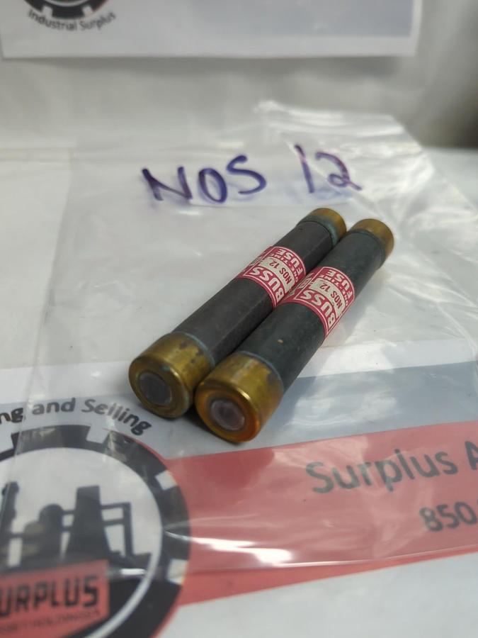 Used COOPER BUSSMANN,NOS 12,ONE-TIME 12 AMP FUSE LOT OF 2 PRE-OWNED