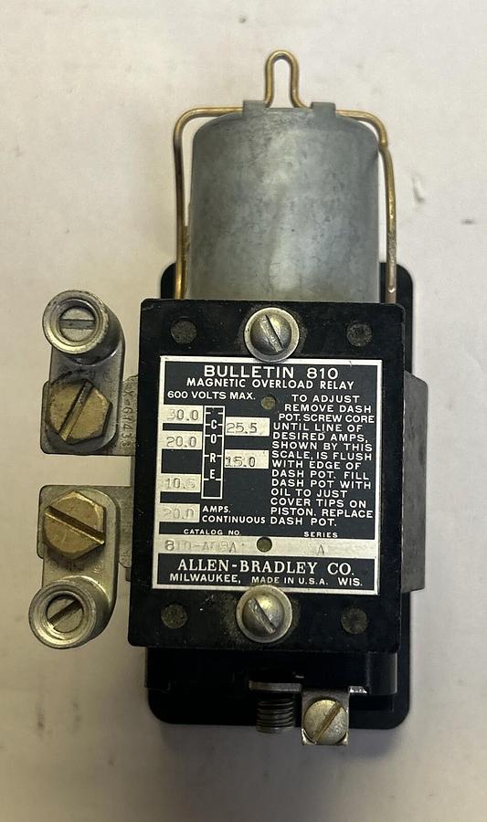 Used ALLEN BRADLEY,810-A08A,MAGNETIC OVERLOAD RELAY