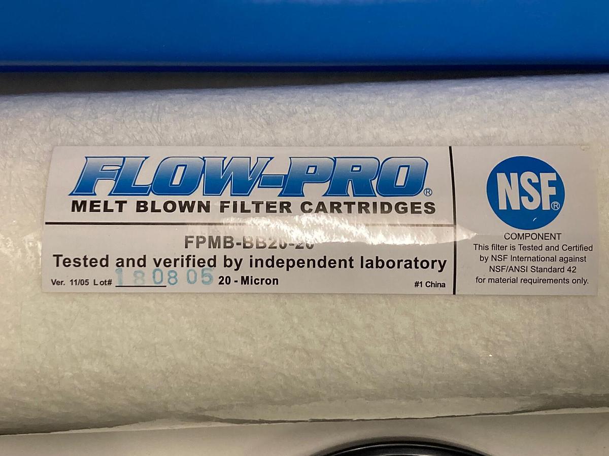 Used Flow-Pro,FPMB-BB20-20,Fliter Cartridge WITH HCWIB1000034PR2 Filter Housing Pouch