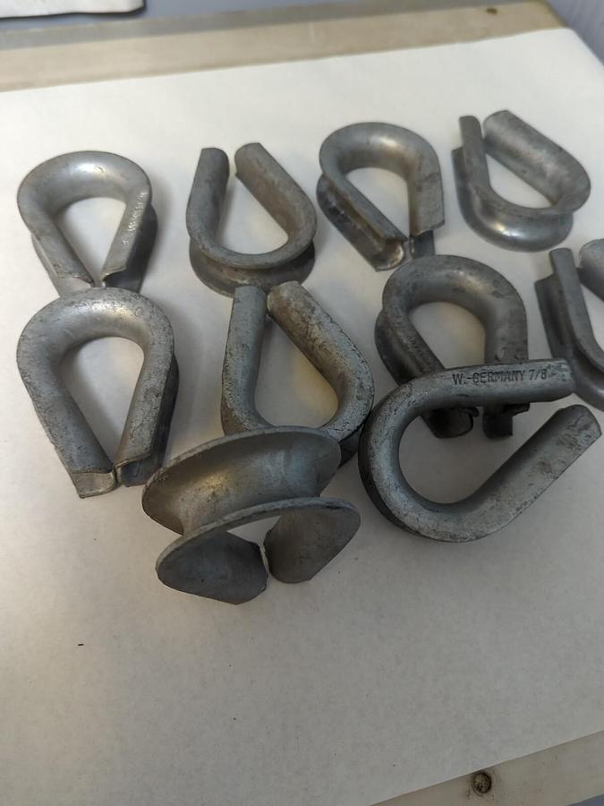 UNBRANDED,7/8 IN,STANDARD STEEL WIRE ROPE THIMBLE LOT OF 10 NOS