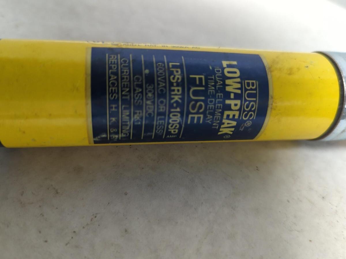 Used COOPER BUSSMANN,LPS-RK-100SP,LOW-PEAK 100 AMP FUSE PRE-OWNED