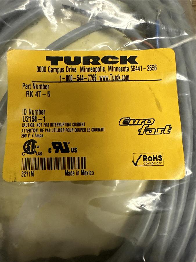 Turck,RK 4T-5 U2158-1,Cordset