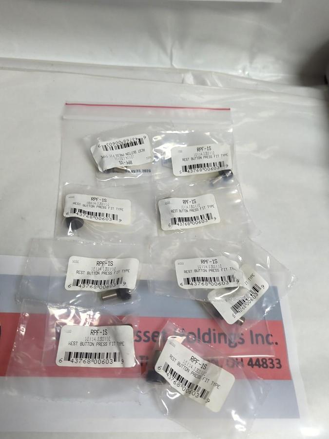 UNBRANDED,RPF-1S,REST BUTTON PRESS FIT TYPE 1/2X1/4-02510X1/2 LOT 0F 9 NOS