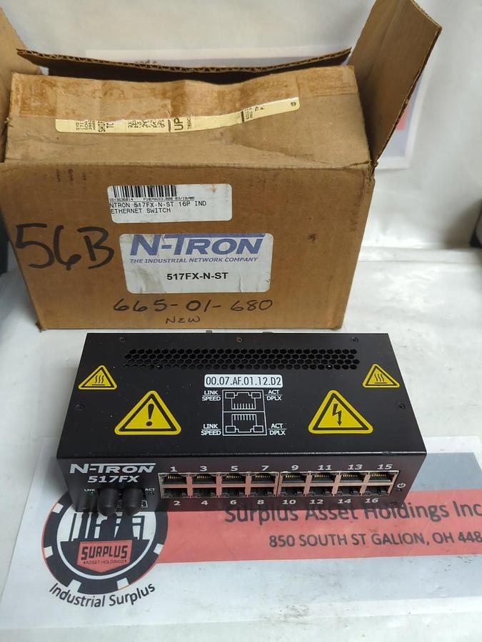 N-TRON,517FX-N-ST,INDUSTRIAL ETHERNET SWITCH 10-30V 1.0 AMP NOS