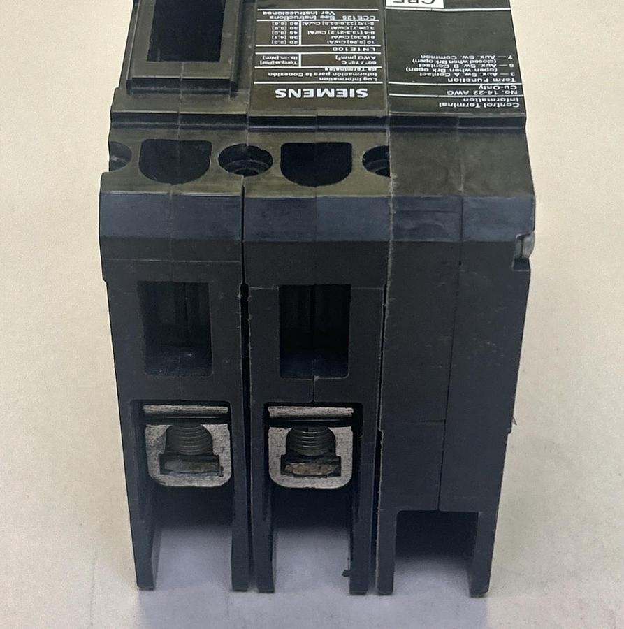 Used SIEMENS,ED22B100,CIRCUIT BREAKER 100A 240V 2P