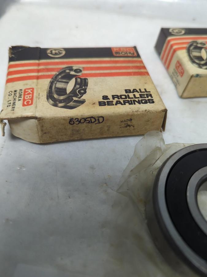 KBC,6305DD,DOUBLE SEALED BALL BEARING LOT OF 2 NOS