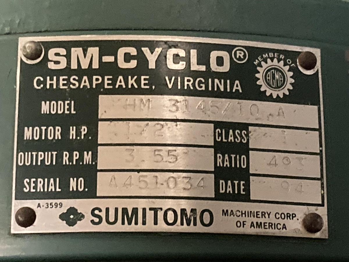 Sumitomo, TC-F W/ Gear HM 3145/10 A,1/2 HP SM-Cyclo Gear Motor