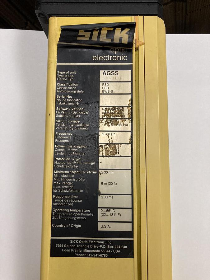Sick,AGSS 600-1111,590mm Light Curtain 50/60Hz