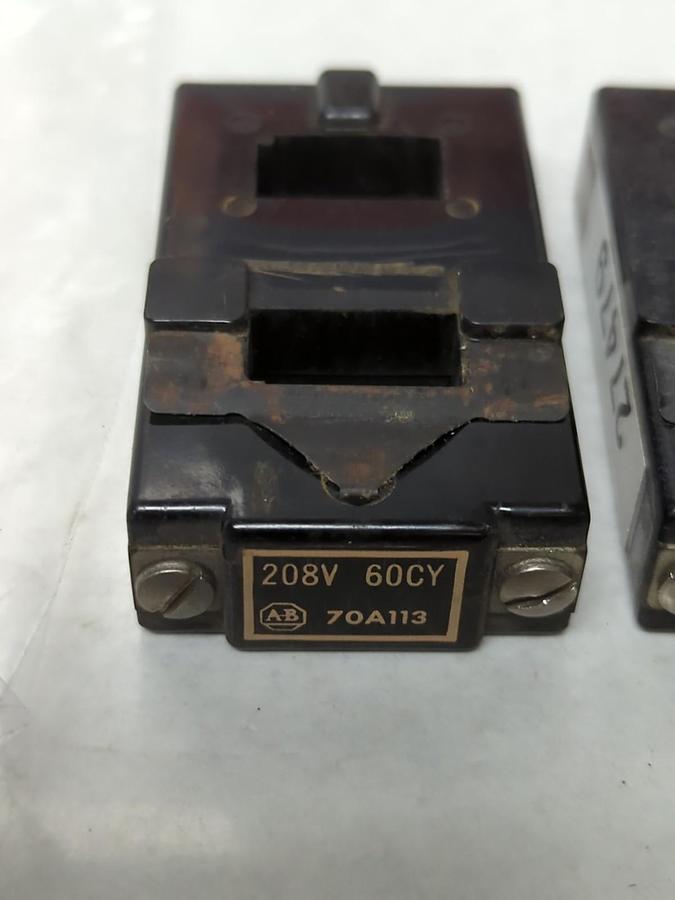 Used ALLEN-BRADLEY,70A113,COIL 208V 60CY LOT OF 2 PRE-OWNED