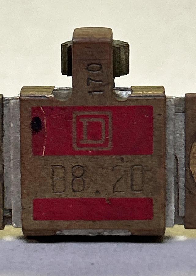 Used SQUARE D,B8.20,THERMAL OVERLOAD HEATER ELEMENT LOT OF 2