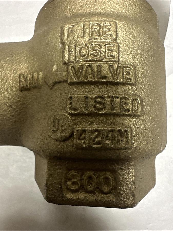 Fire Hose Valve,424M,1-1/2" Brass Female