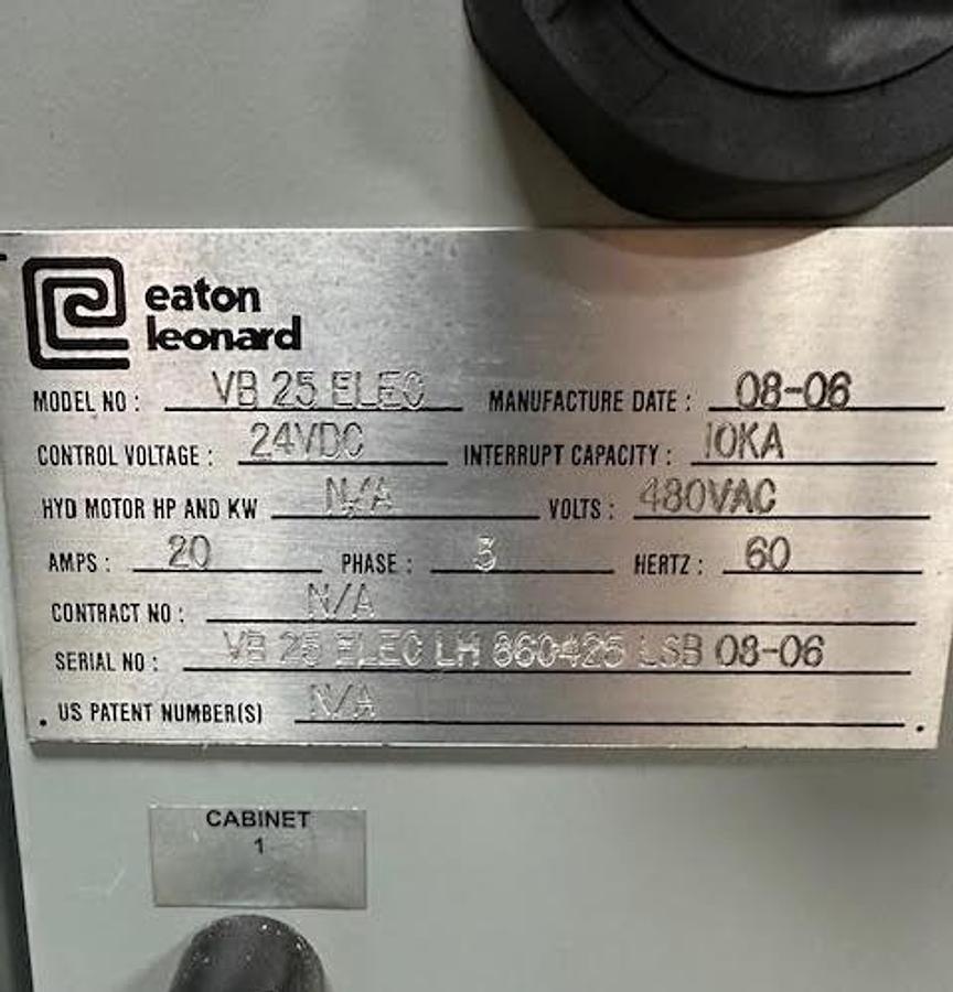 Used Eaton Leonard,VB 25 ELEC,1" CNC Tube Bender 180Deg