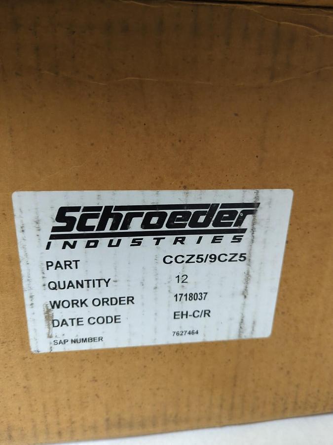 SCHROEDER,CCZ5/9CZ5,HYDRAULIC FILTER ELEMENT LOT OF 12 NEW
