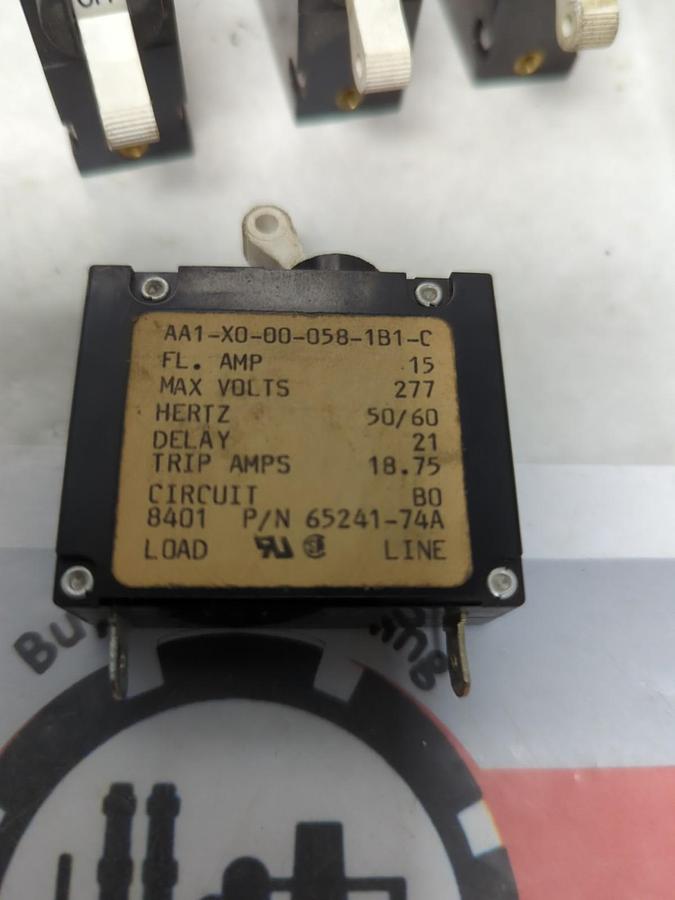 Used CARLINGSWITCH,65241-74A,CIRCUIT BREAKER 15 AMP LOT OF 4 PRE-OWNED