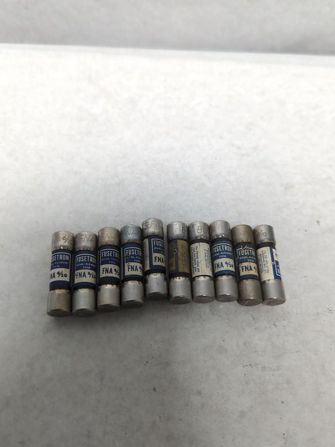 Used COOPER BUSSMANN,FNA-6/10,FUSETRON 6/10 AMP FUSE LOT OF 10 PRE-OWNED