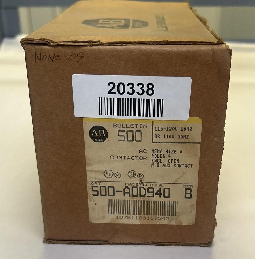 Used ALLEN BRADLEY,500-A0D940,CONTACTOR SIZE 0