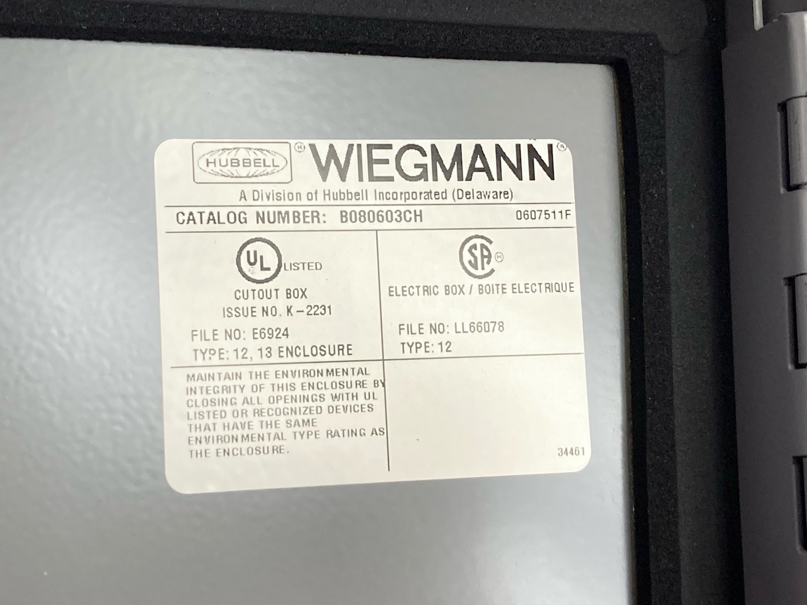 Wiegmann,B080603CH,Screw Clamps Electrical Enclosures Type 12, 13