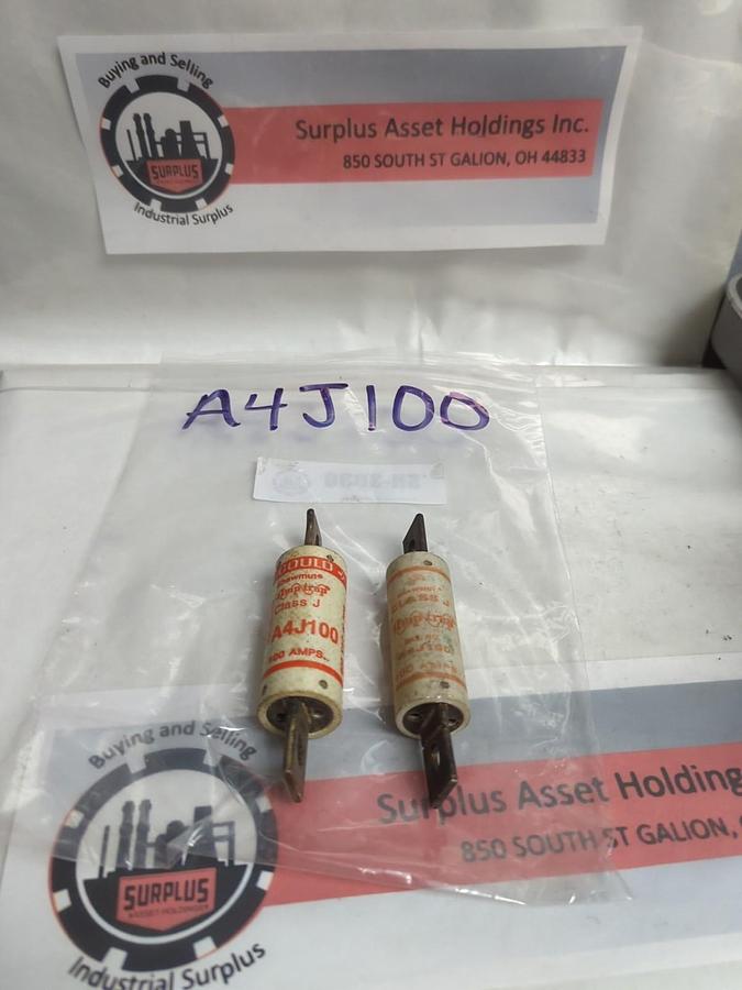 Used GOULD SHAWMUT,A4J100,AMP-TRAP FUSE 30 AMP LOT OF 2 PRE-OWNED