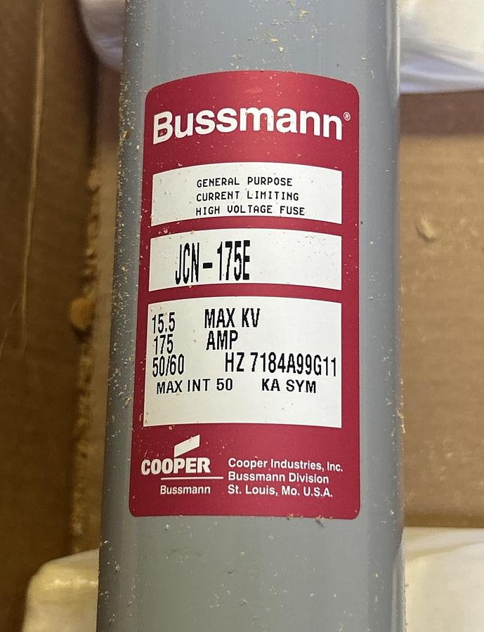 COOPER BUSSMANN,JCN-175E,FUSE 175A 15.5KV NOS