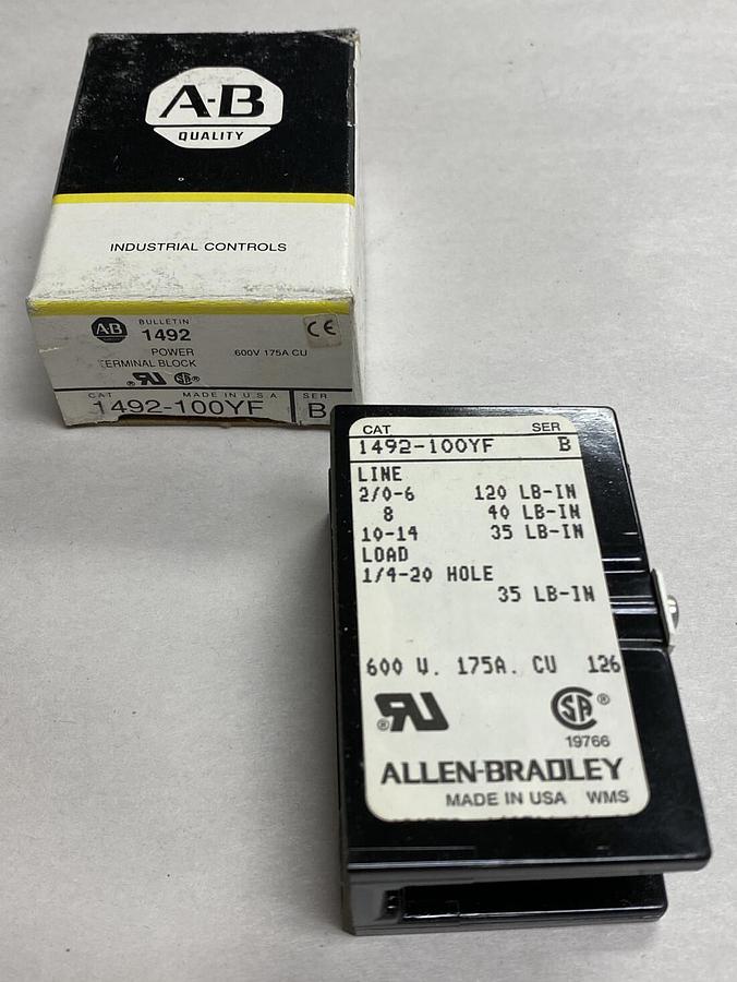 Used Allen-Bradley,1492-100YF,Power Terminal Block New In Box