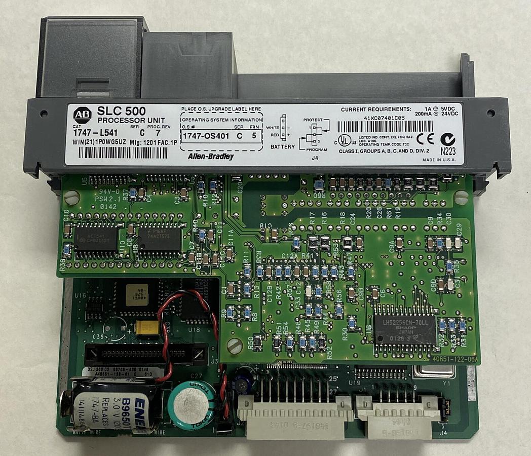 Used ALLEN BRADLEY,1747-L541,SER C PROC. REV 7 PROCESSOR UNIT 1747-OS401 SER C FRN 5