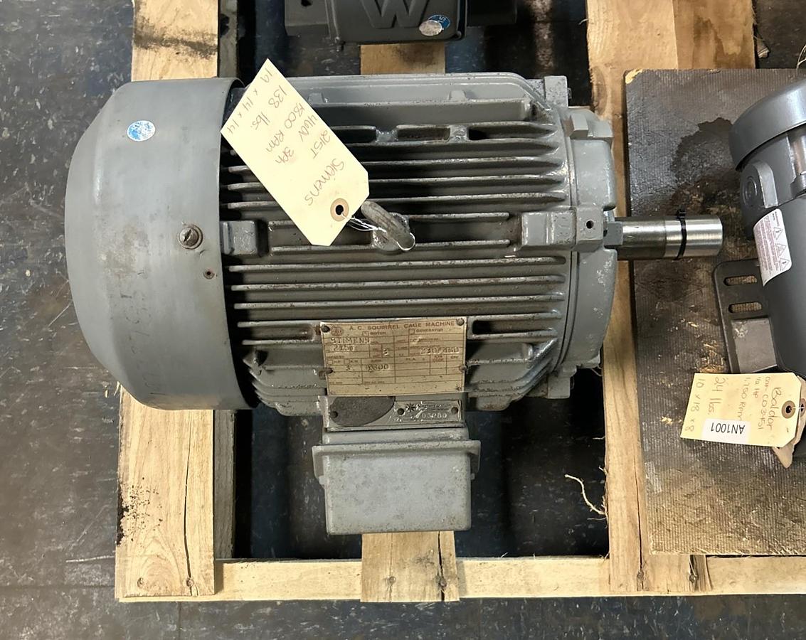 Used SIEMENS,215T,AC MOTOR 3HP 1800RPM 230/460V 3PH 215T FRAME