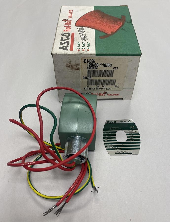 ASCO,8314G36,SOLENOID VALVE 120/60 110/50 NOS