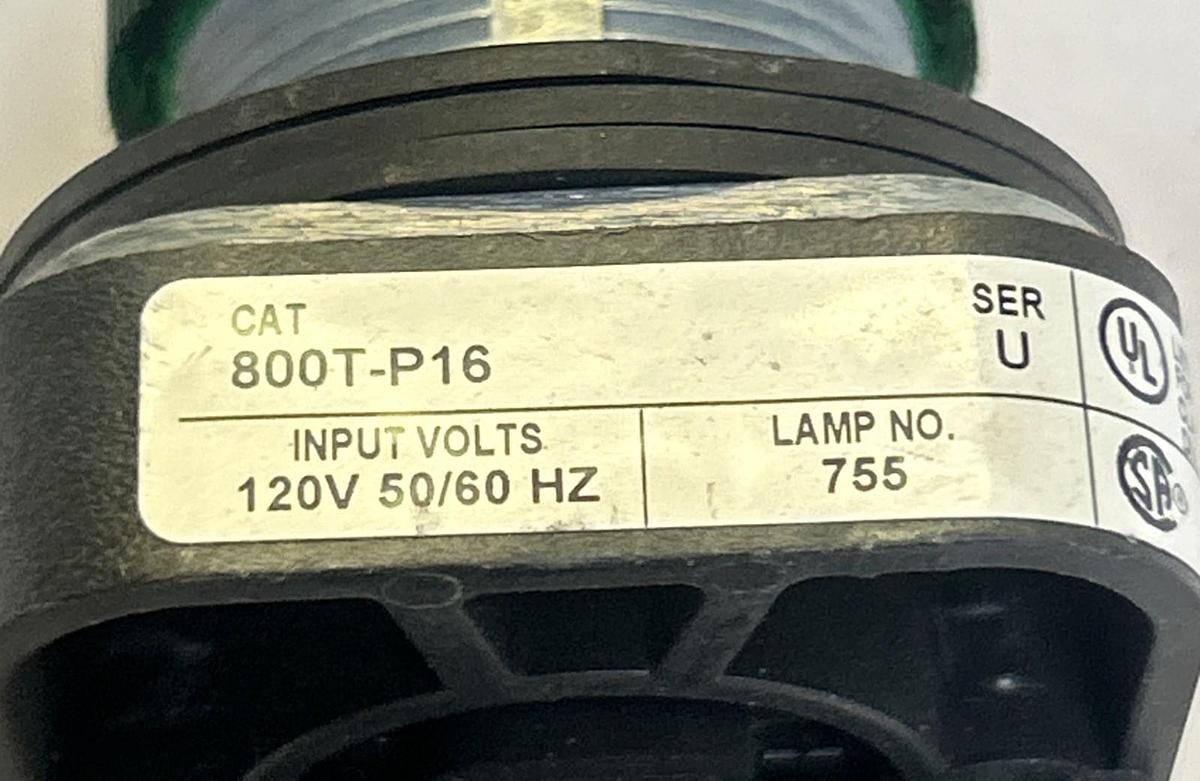 ALLEN BRADLEY,800T-P16,GREEN PILOT LIGHT NOS