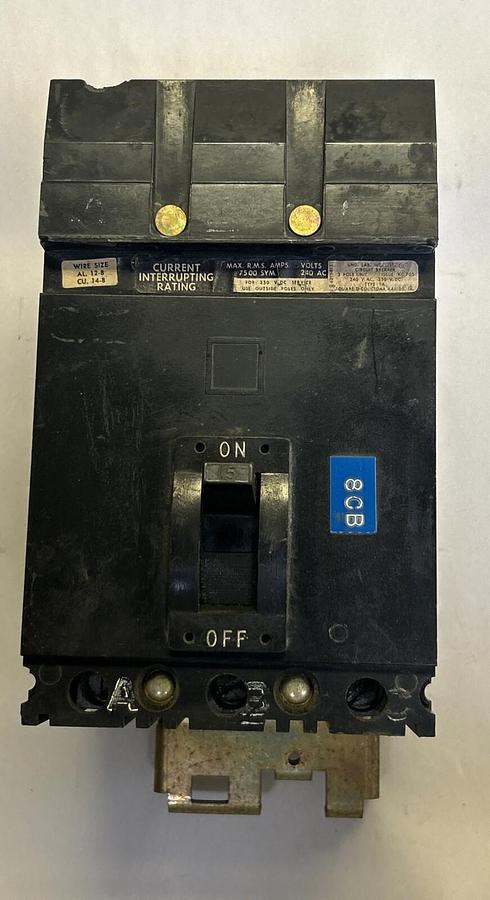Used SQUARE D,FA32015,I-LINE CIRCUIT BREAKER 15A 240V 3P (SMALL CHIP)