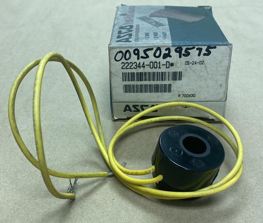 Asco,222344-001-D,Solenoid Valve Coil 110/120V 50/60Hz NOS