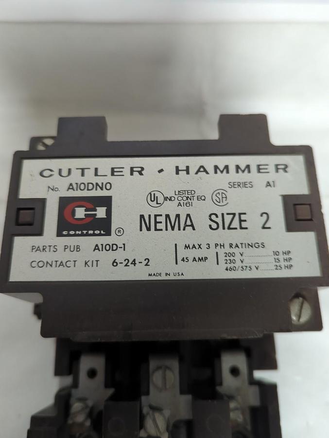 Used CUTLER-HAMMER,A10DN0,MOTOR STARTER SIZE 2 3-POLE 45 AMP PRE-OWNED