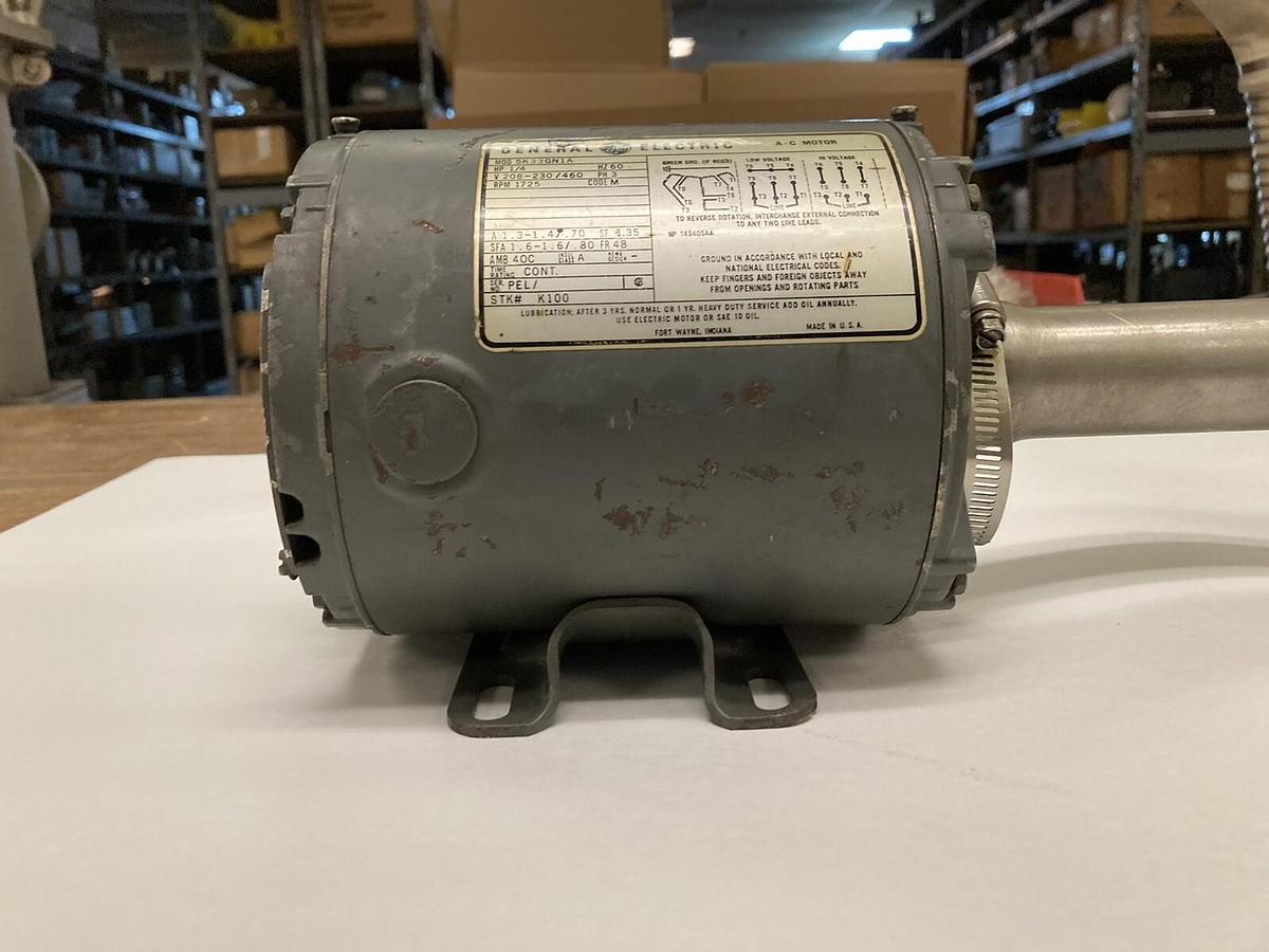 Used General Electric,5K33GN1A,3 Phase AC Electric Motor 1725 RPM 1/4 HP Sub Pump