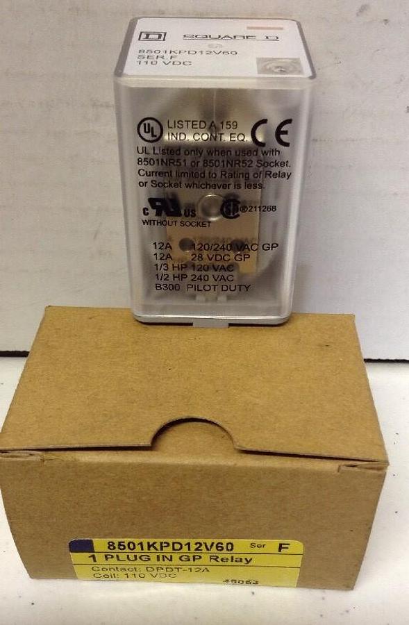 Square D,8501KPD12V60,Series F Plug In GP Relay